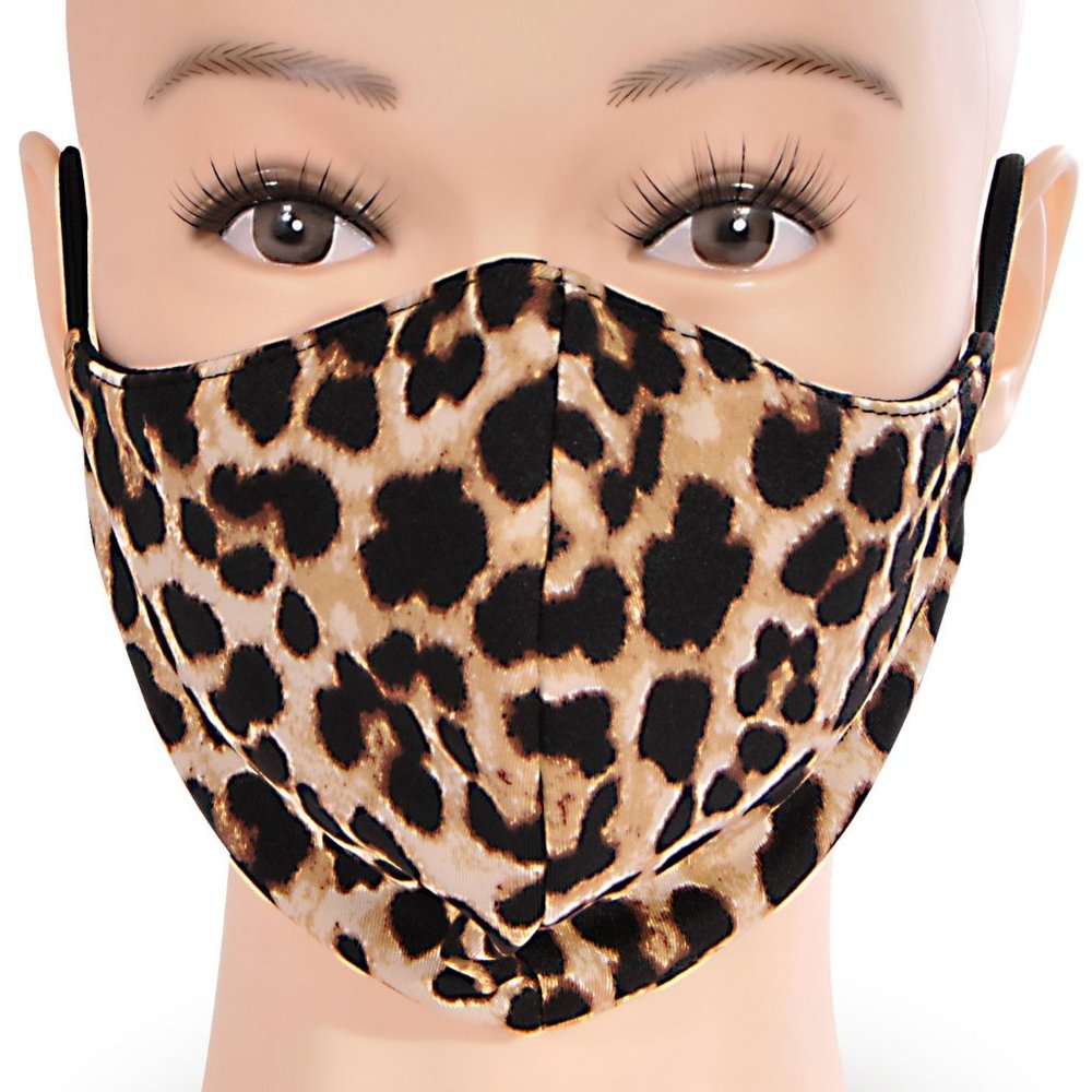 Adjustable Polyester Face Mask, Cheetah Print